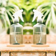 雾状水状可调节竖纹PET瓶身喷水壶 浇花水壶--灰色(500ml）